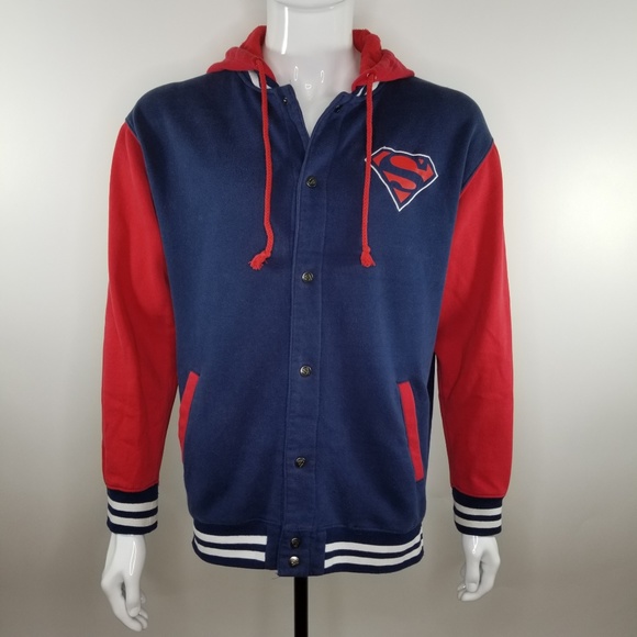 Mens Superman Hoodies Varsity Jacket 